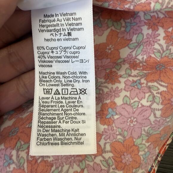 J Crew Dress 8 Womens Short Sleeve Gwyneth Cupro Blend Slip Floral Spring Sheath - Picture 7 of 7